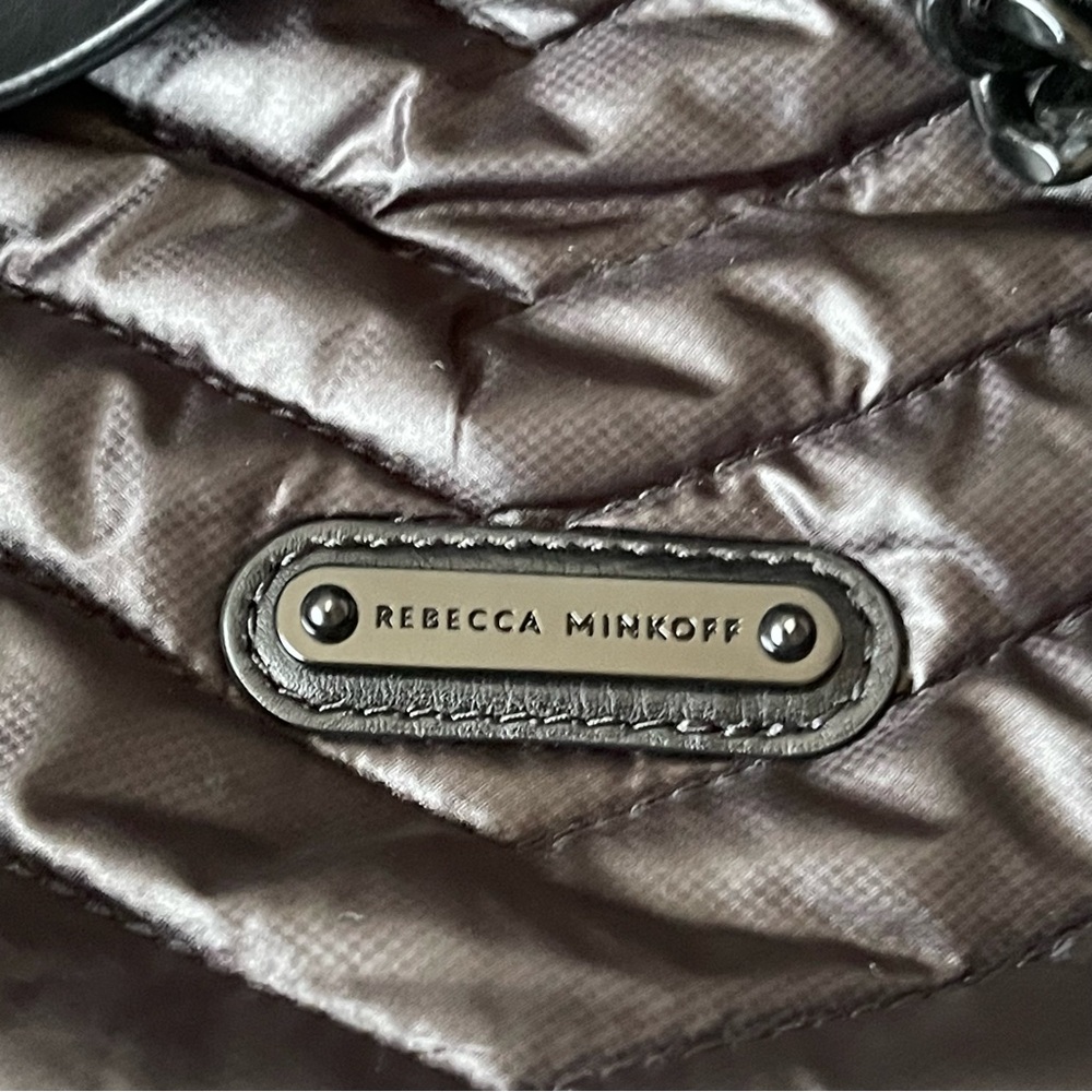 REBECCA MINKOFF Quilted‎ Chevron Backpack Black Chain Handle Designer Bag - Picture 5 of 13